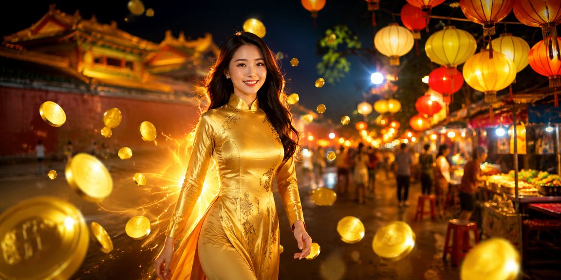 Khung cảnh cá cược xổ số tại Huế với áo dài truyền thống